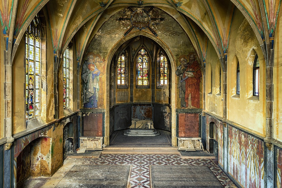 inside of an empty church